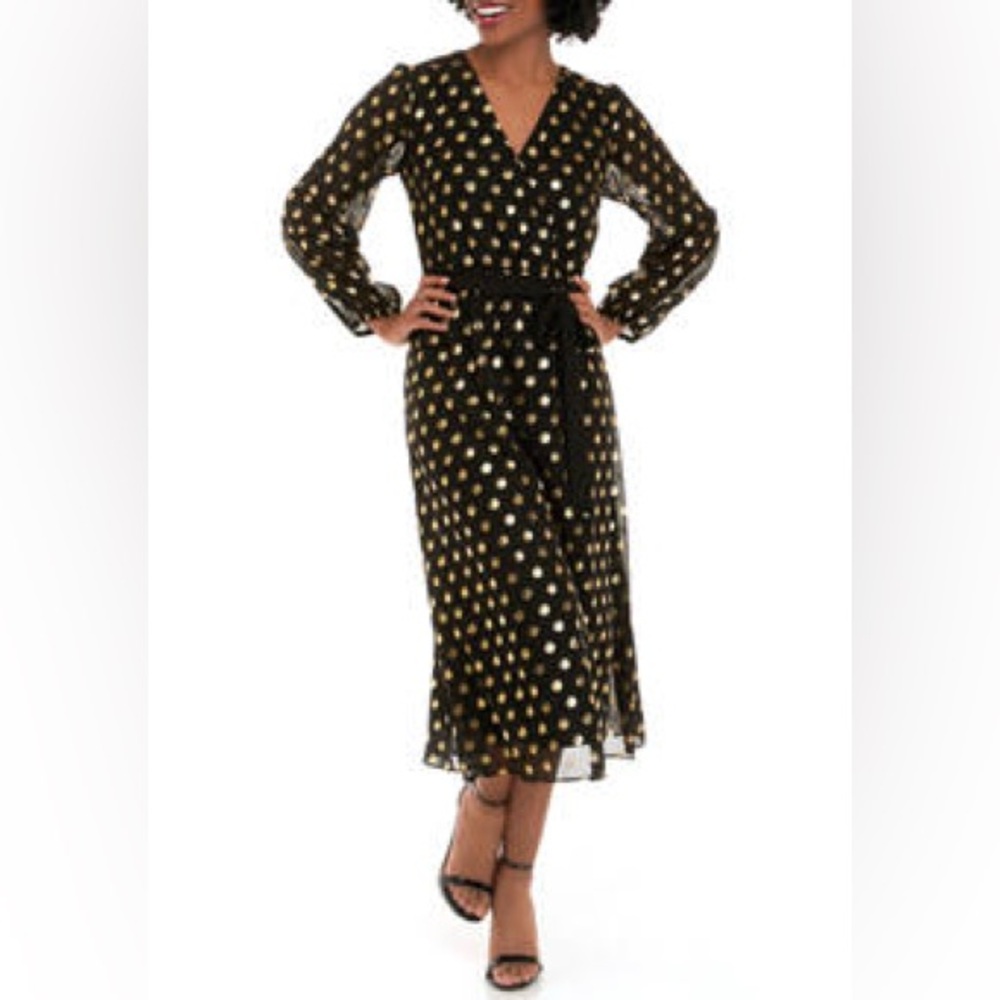Signature by Robbie Bee - Black/Gold Dress - NWT